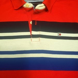 Tommy Hilfiger Mens size small red/white/blue polo